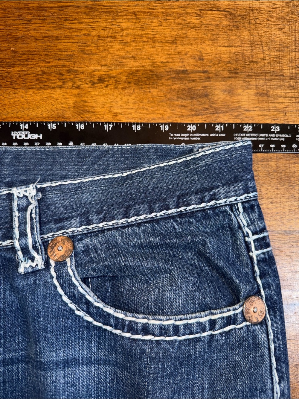 True Religion Ricky Jeans Mens 42x34 Relaxed Straight Stretch Denim Pants - Picture 7 of 8